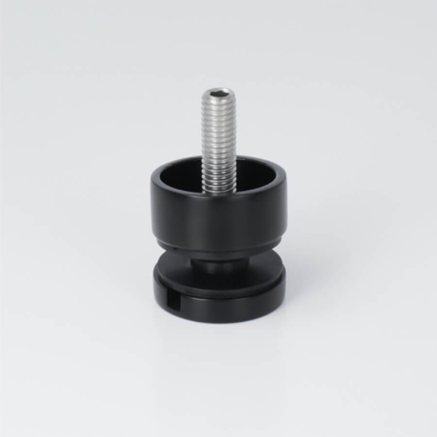 Punkthalter Edelstahl V2A Ø 30 mm schwarz stehend auf hellen Untergrund