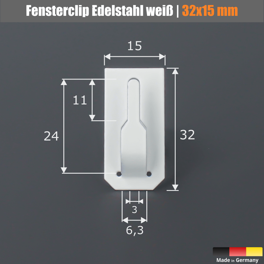 Fensterhaken Türhaken Dekohaken Skizze mit Abmessungen  auf dunklem Untergrund