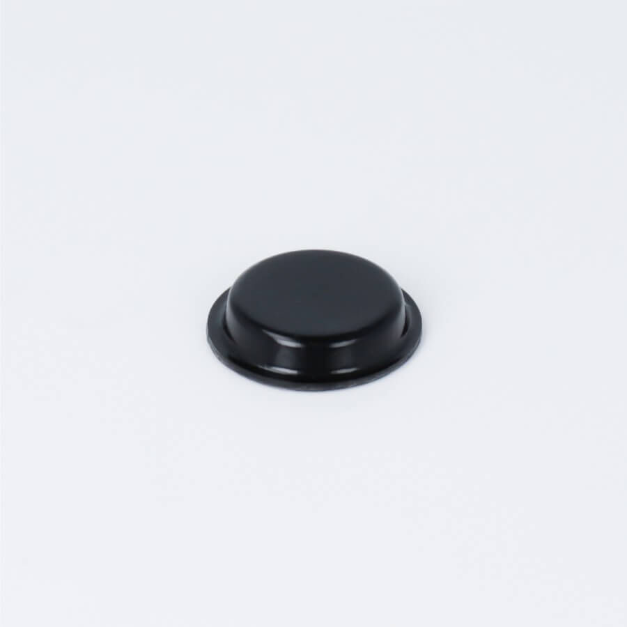 Anschlagpuffer Ø19x4mm selbstklebend Glasunterlage Gummi auf weißem Untergrund