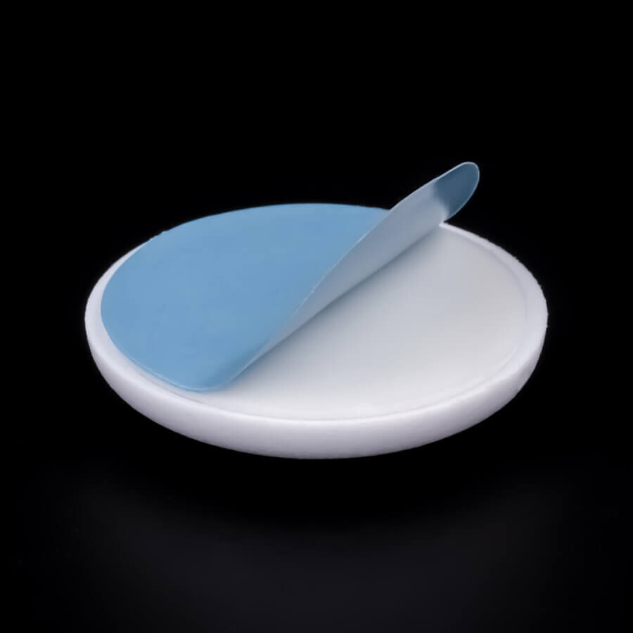 Wand-Tür-Puffer Ø 40 mm WA 10 mm Stopper Klebeseite auf dunklem Untergrund