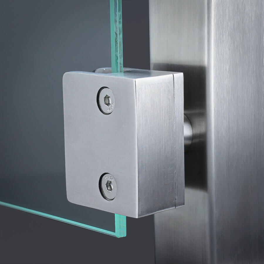2 x Gummis 6 mm 54x19 mm für Glashalter eckig 60x50/60 mm PS: 6-12,76 mm Glashalter an Pfosten montiert