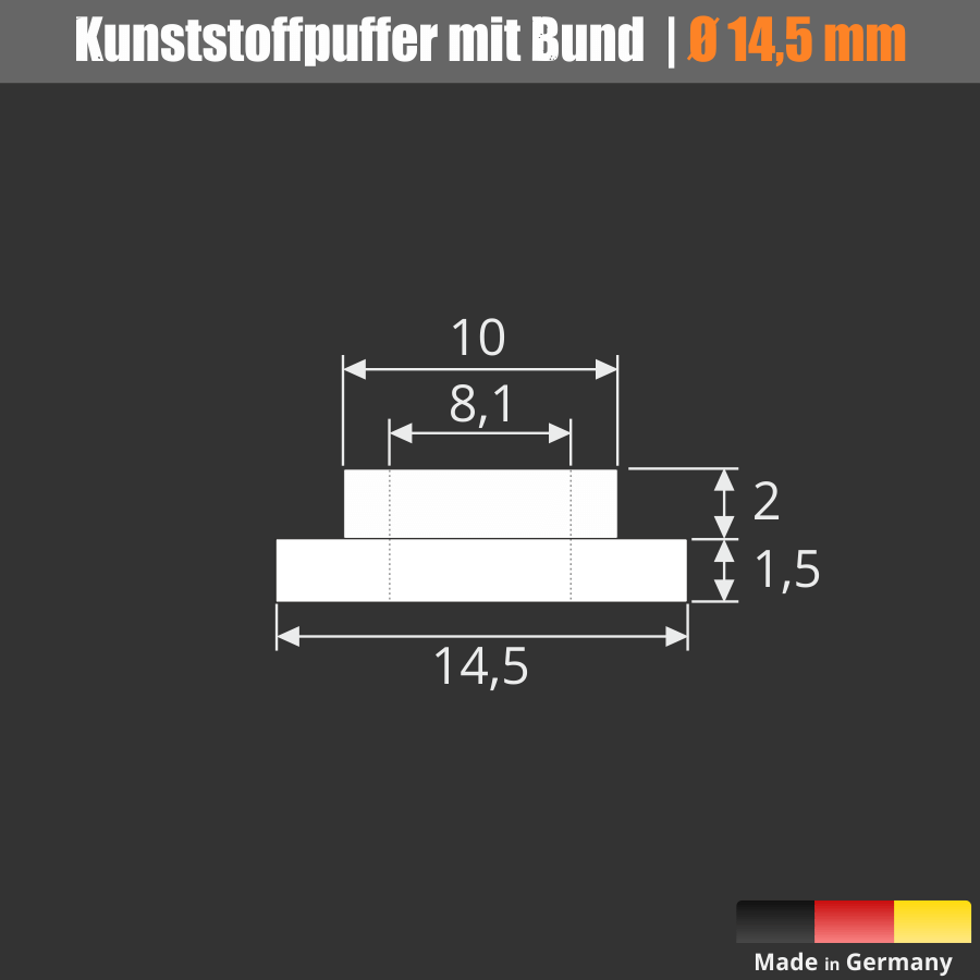 Isolierhülse Bund M8 Glas Skizze mit Maße