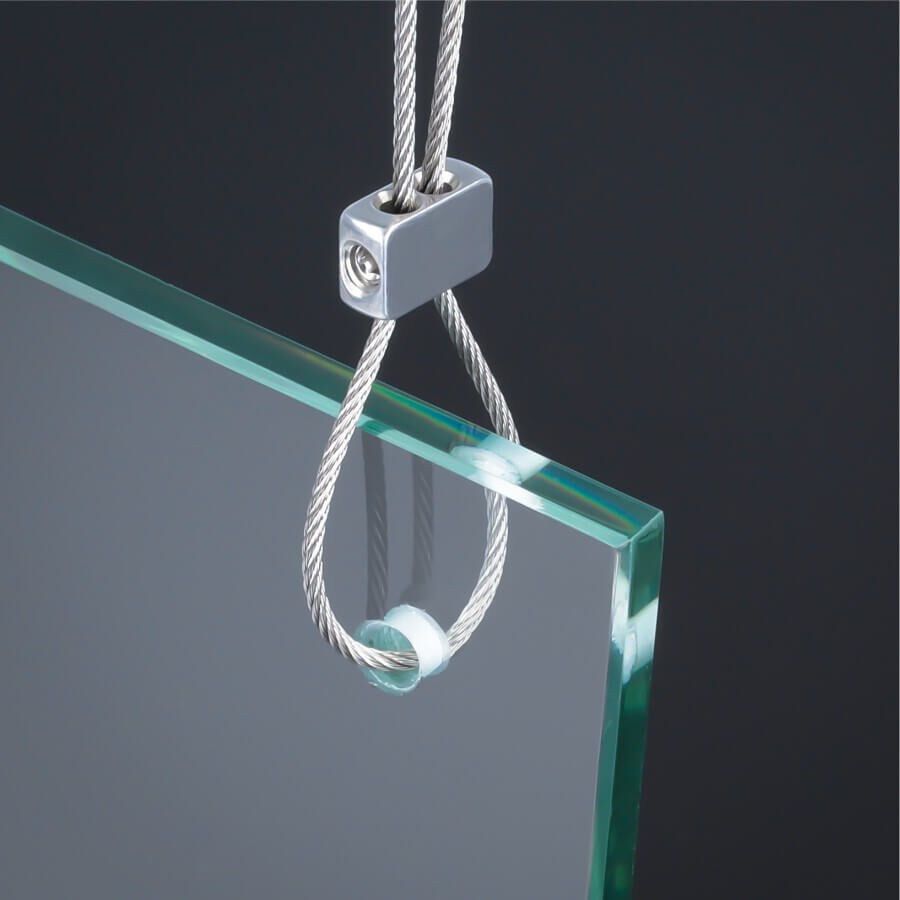 Seilklemme Seilverbinder Seilstopper mit Seil als Schlaufe mit montierter Scheibe