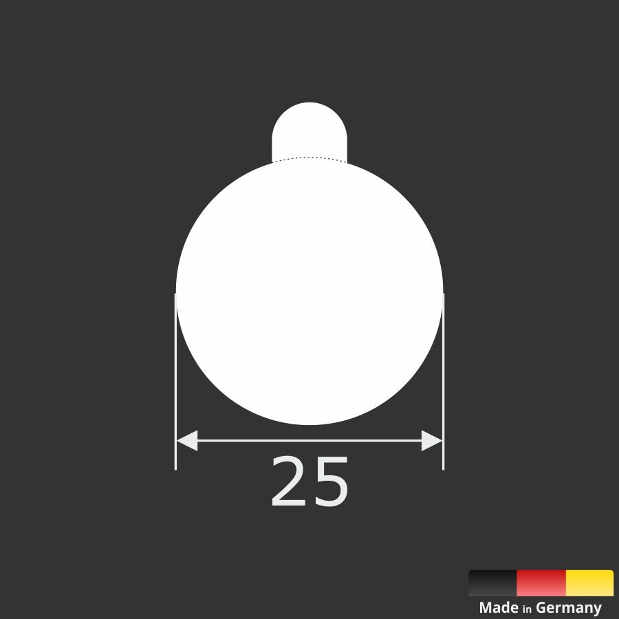 Rolle Klebepunkte Ø25x1mm beidseitig selbstklebend Skizze mit Abmessungen