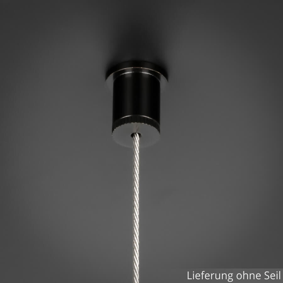 Deckenabhänger Seilabhänger hängend mit Seil an dunkler Decke