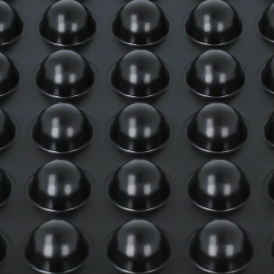 Wand-Puffer Ø 19 mm selbstklebend schwarz ganze Platte