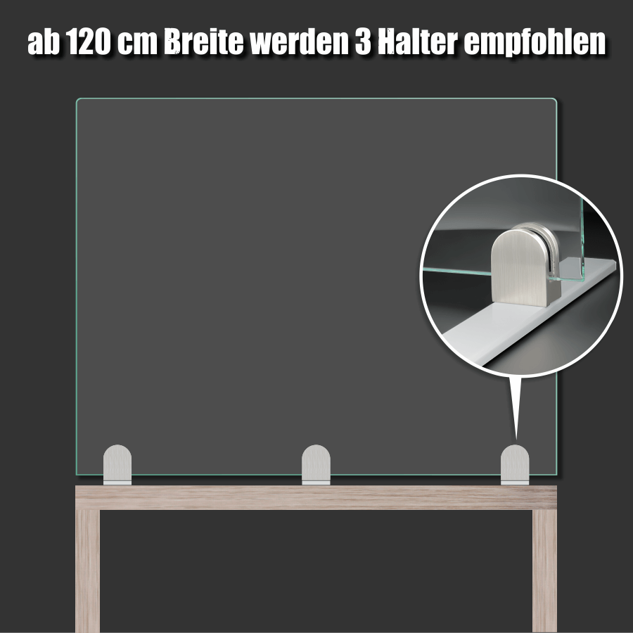 Tischaufsteller Edelstahl Plexiglas Fuß für Glasplatten Montageanleitung