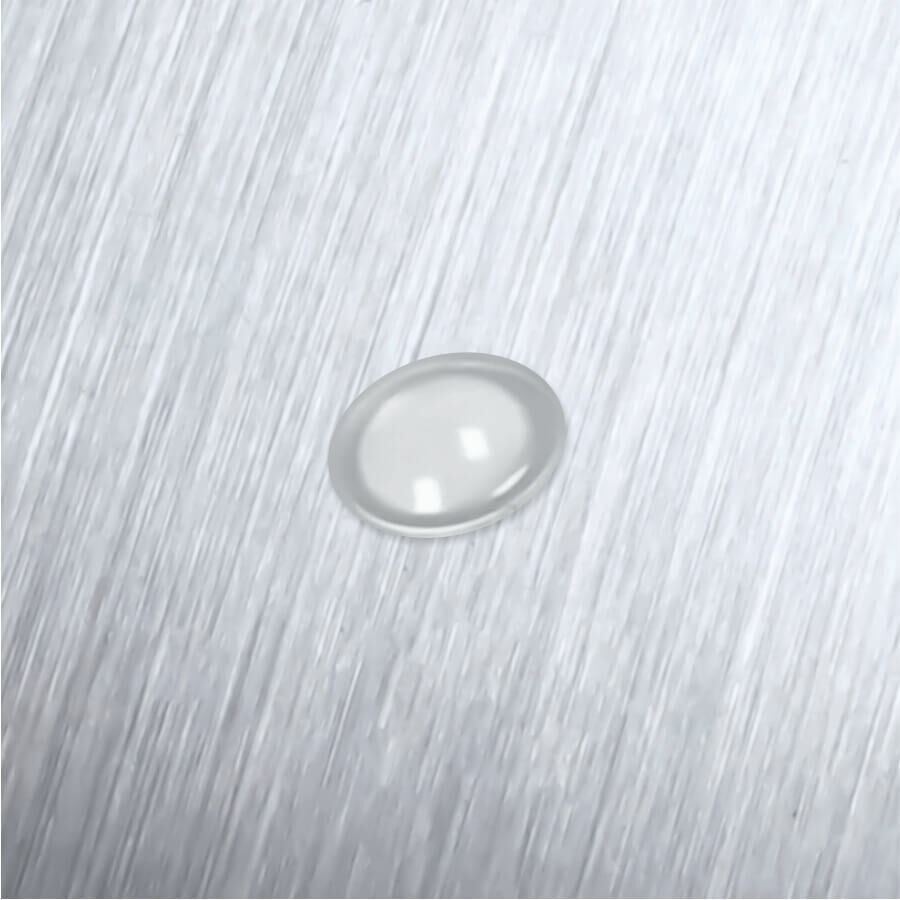 Elastik-Puffer klebend Ø 8mm WA: 2,5mm montiert auf gebürsteter silberner Platte