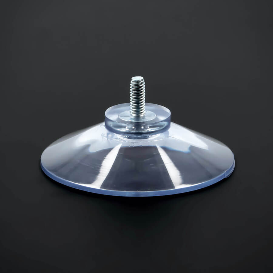 Saugnapf Ø 50 mm mit M4x10 mm Gewinde auf schwarzen Untergrund