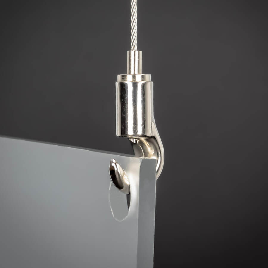 Edelstahl Seile V4A 7x7 Seilstärke:1,5mm Montagebeispiel mit Haken