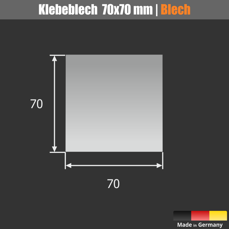 Klebeblech glatt 70x70mm für Magnete Skizze1