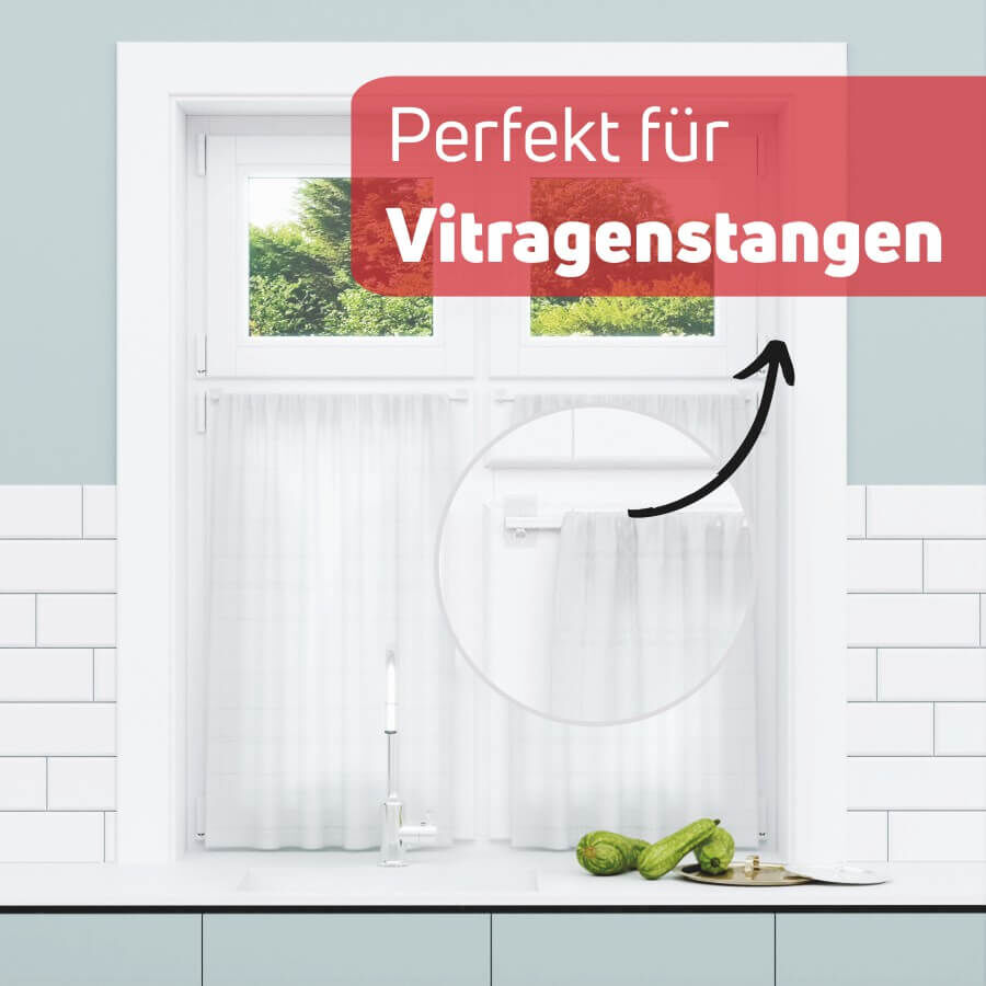Fensterhaken Türhaken Dekohaken Kunststoff transparent Aufhängung für Vitragenstangen