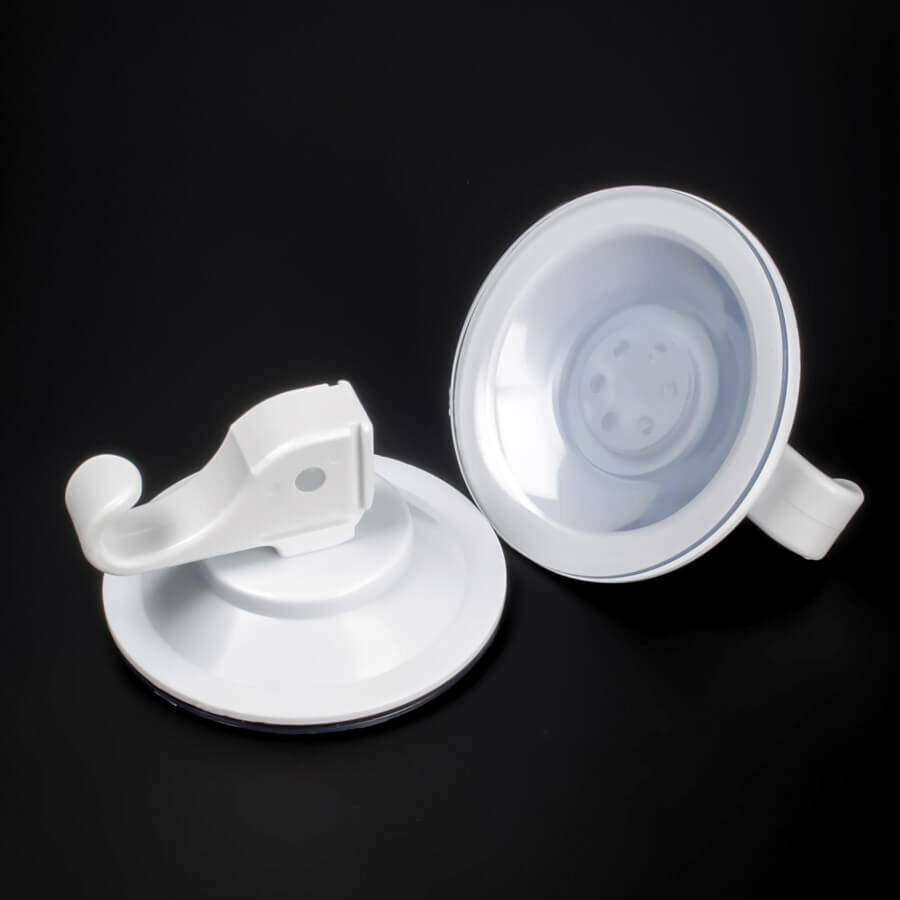 Saugnapf 75 mm Hebelsauger Saugnäpfe Kunststoff-Haken groß 2 Stück auf dunklem Untergrund