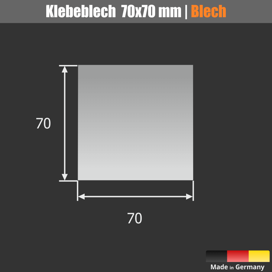 Magnetmontage Spiegel als Set selbstklebend 70x70 mm Skizze3