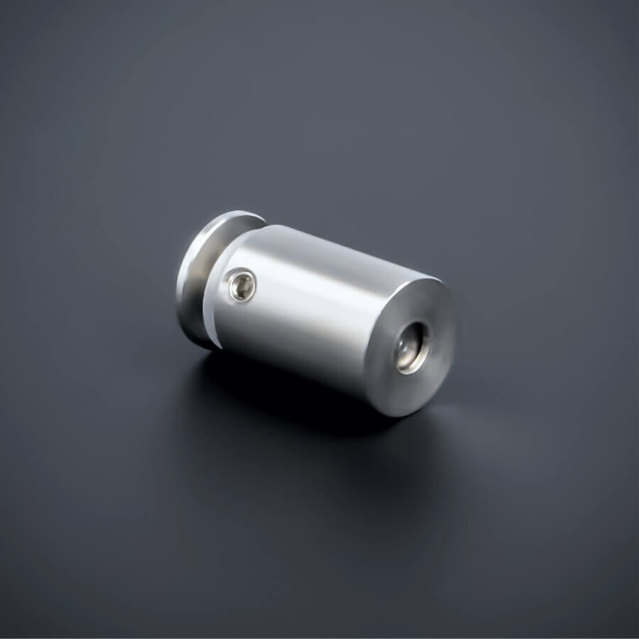 100er-Pack Abstandshalter rund Edelstahl V2A Ø 15 mm WA: 20 mm liegend auf dunklem Untergrund