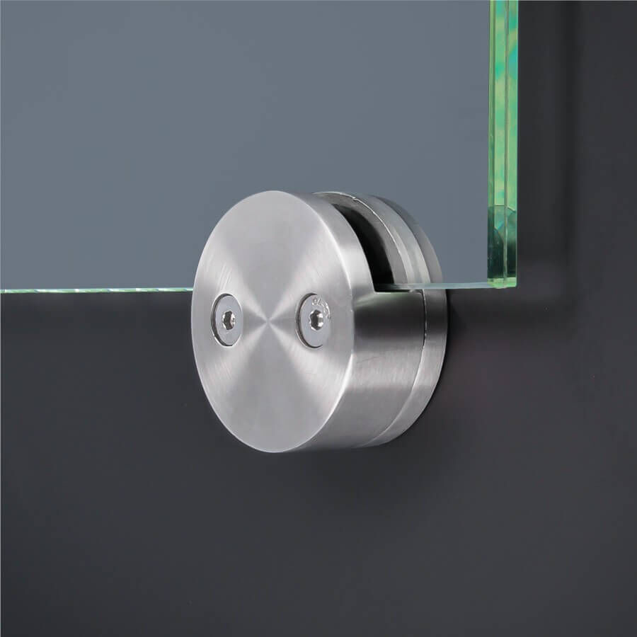Glashalter Edelstahl rund Ø60mm einseitig front Wandmontage