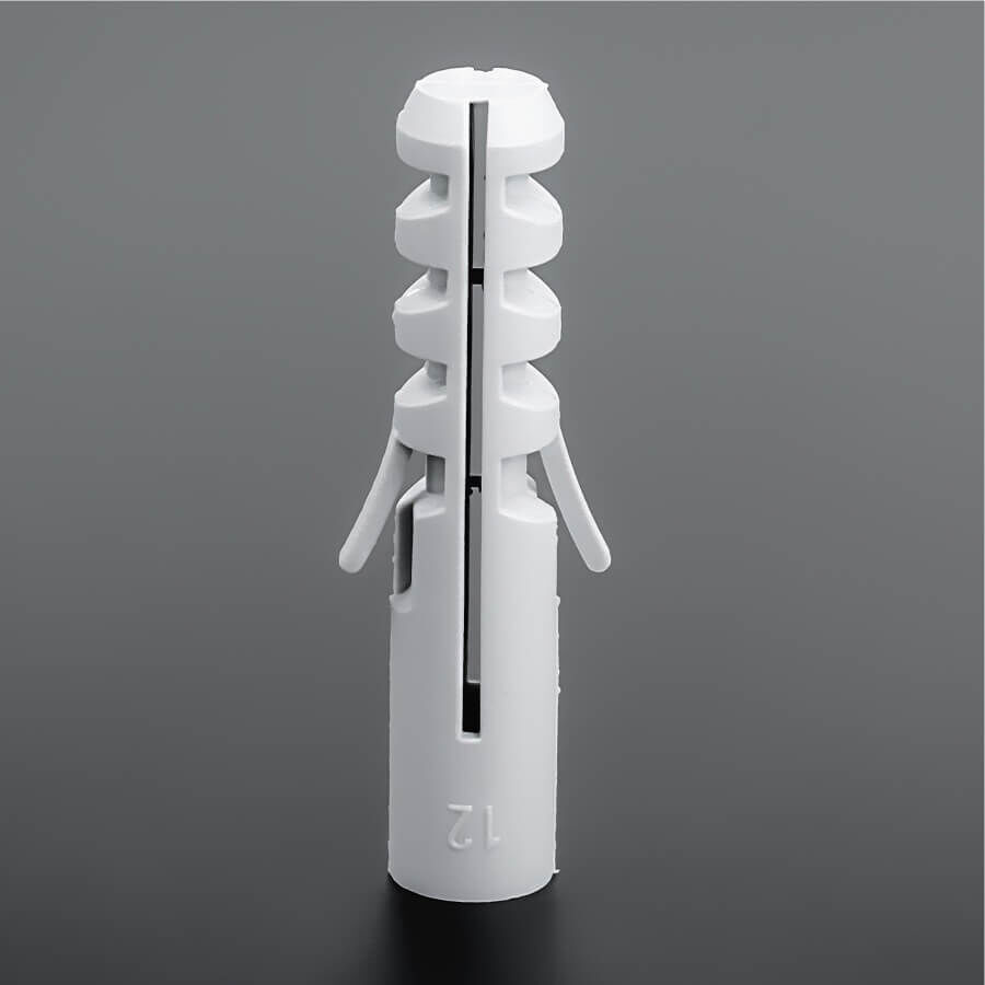 Dübel S12 Nylon Ø 12x60 mm stehend auf dunklem Untergrund