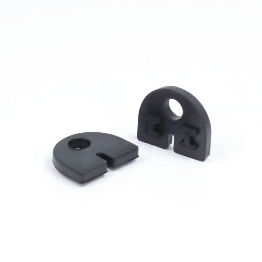 2 x Gummis 24x20 mm für Glashalter halbrund auf weißem Hintergrund