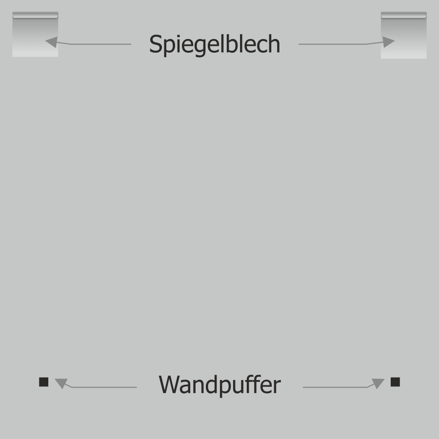 Schaumstoff-Puffer beidseitig selbstklebend Anwendungsbeispiel