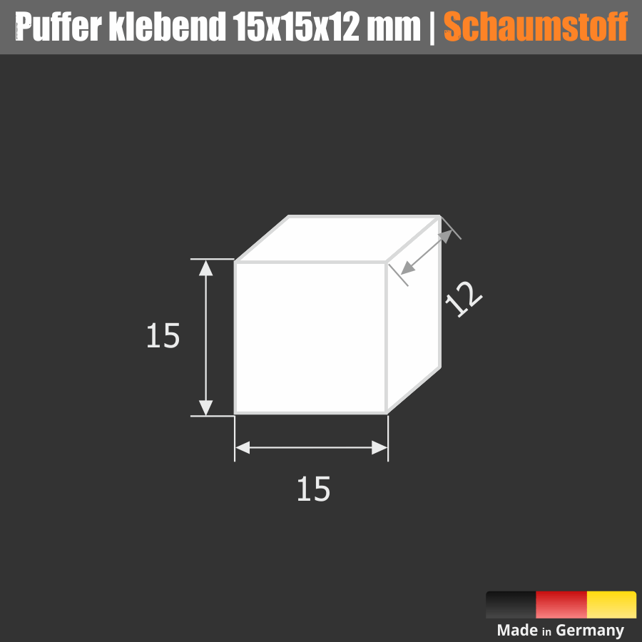 Weißer Wandpuffer selbstklebend Skizze