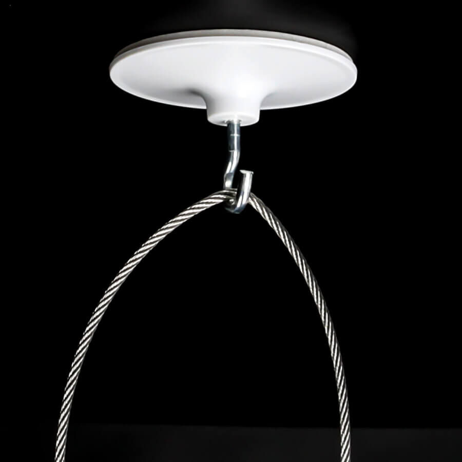 Selbstklebende Aufhänge mit Haken 39 mm | Kunststoff | bis 400 g klebend an der Decke mit einer Seilschlaufe im Halen