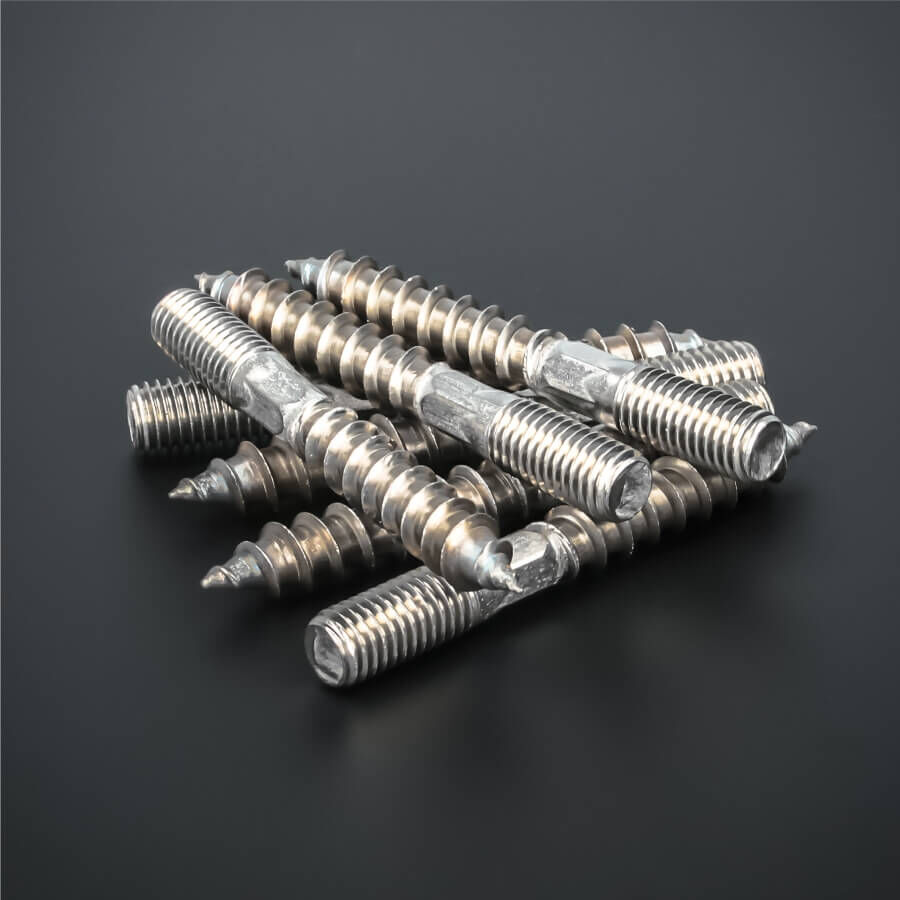 Stockschraube V2A M10 x 80 mm größere Stückzahl auf schwarzem Untergrund