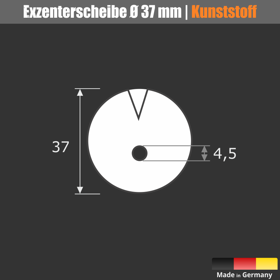 Spiegelbefestigung im Set bis 12 kg Skizze Exzenterscheibe