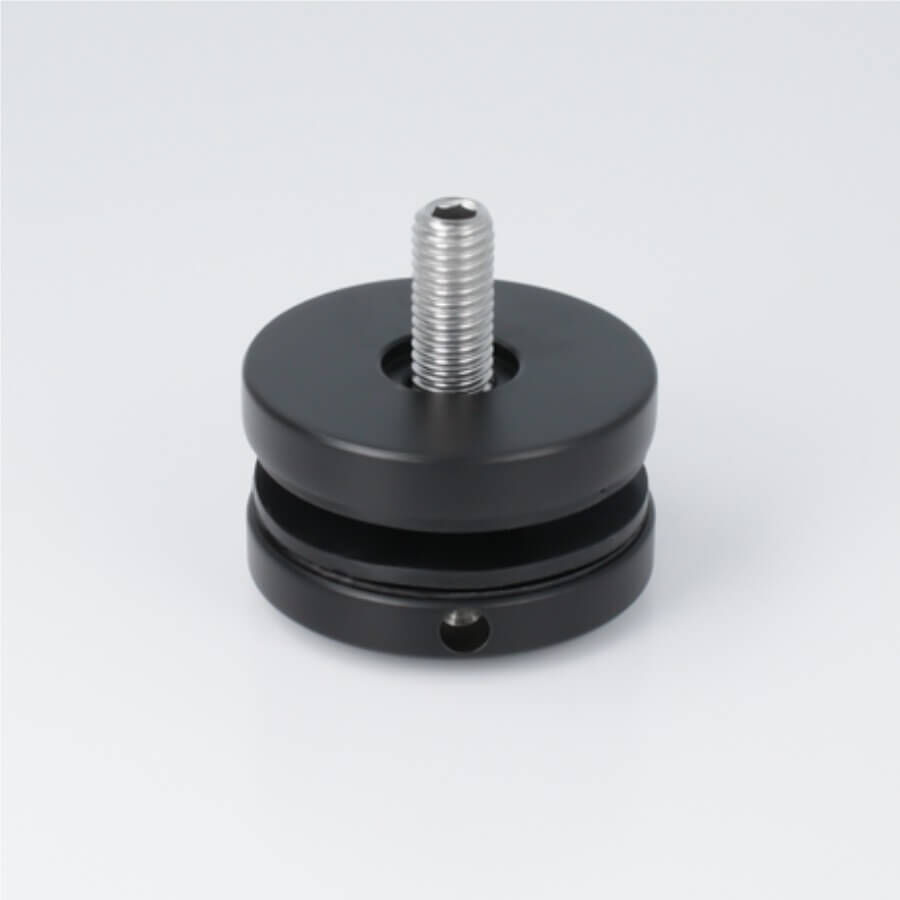 Punkthalter Edelstahl V2A Ø 50 mm schwarz stehend auf hellen Untergrund