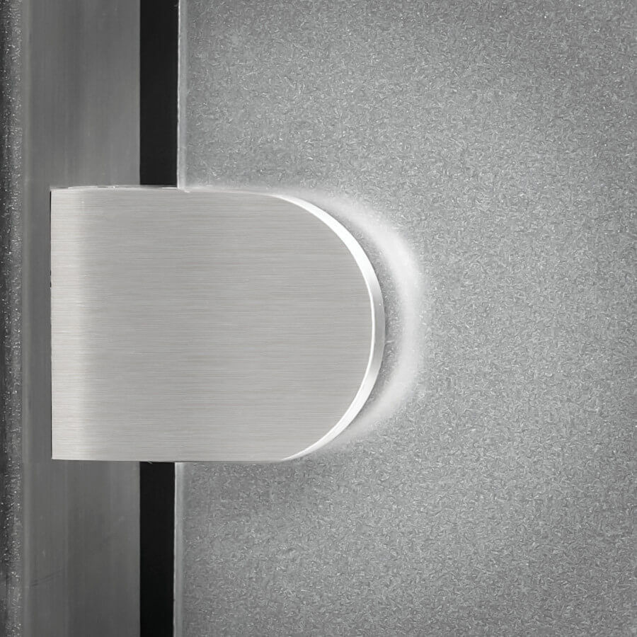 2 x Gummis 24x20 mm für Glashalter halbrund montiert mit Scheibe an Pfosten