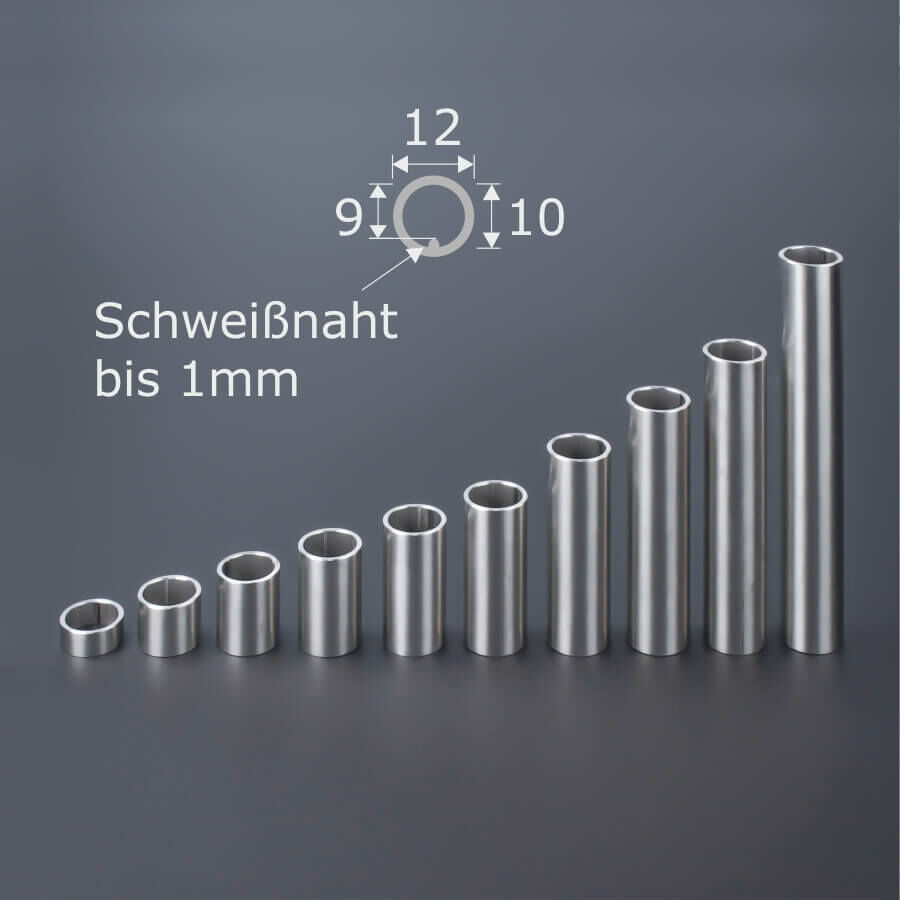 Distanzhülsen Abstandshülsen Edelstahl Ø12 mm Übersicht verschiedene Längen