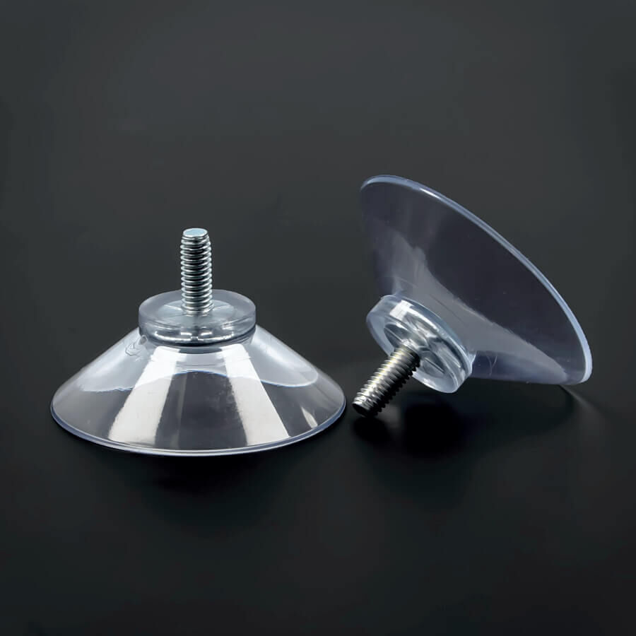 Saugnapf Ø 40 mm mit M4x10 mm Gewinde auf schwarzen Untergrund