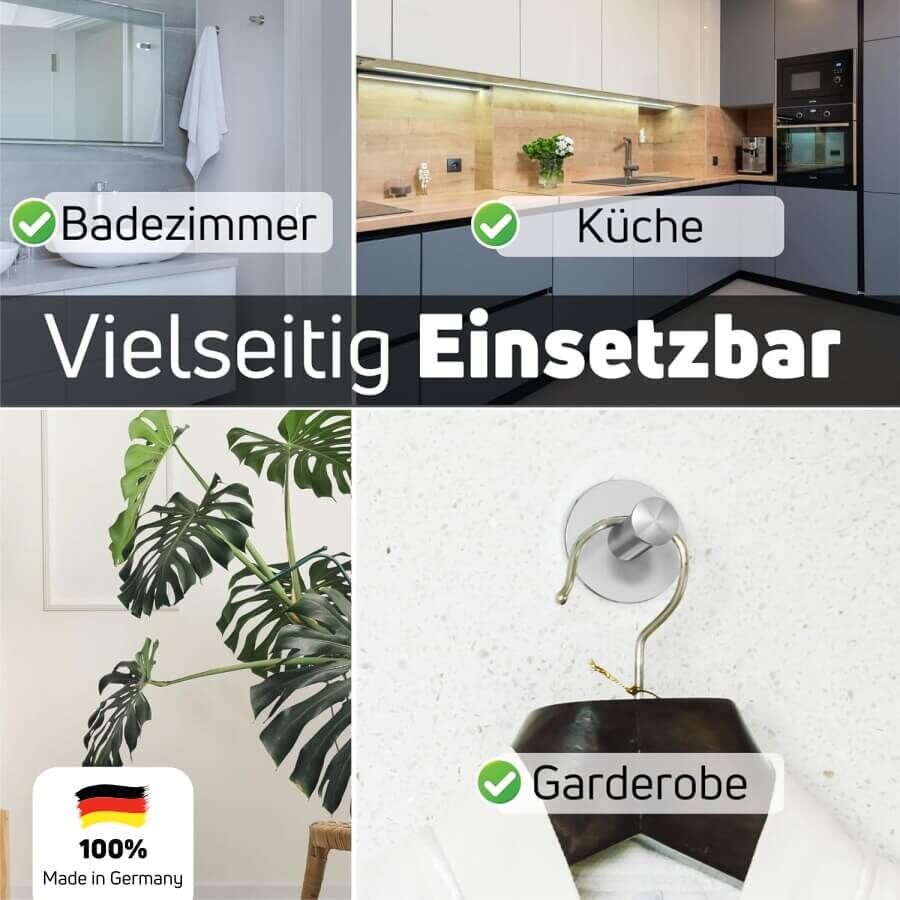 Kleiderhaken Handtuchhalter Edelstahl selbstklebend Anwendungsbeispiele