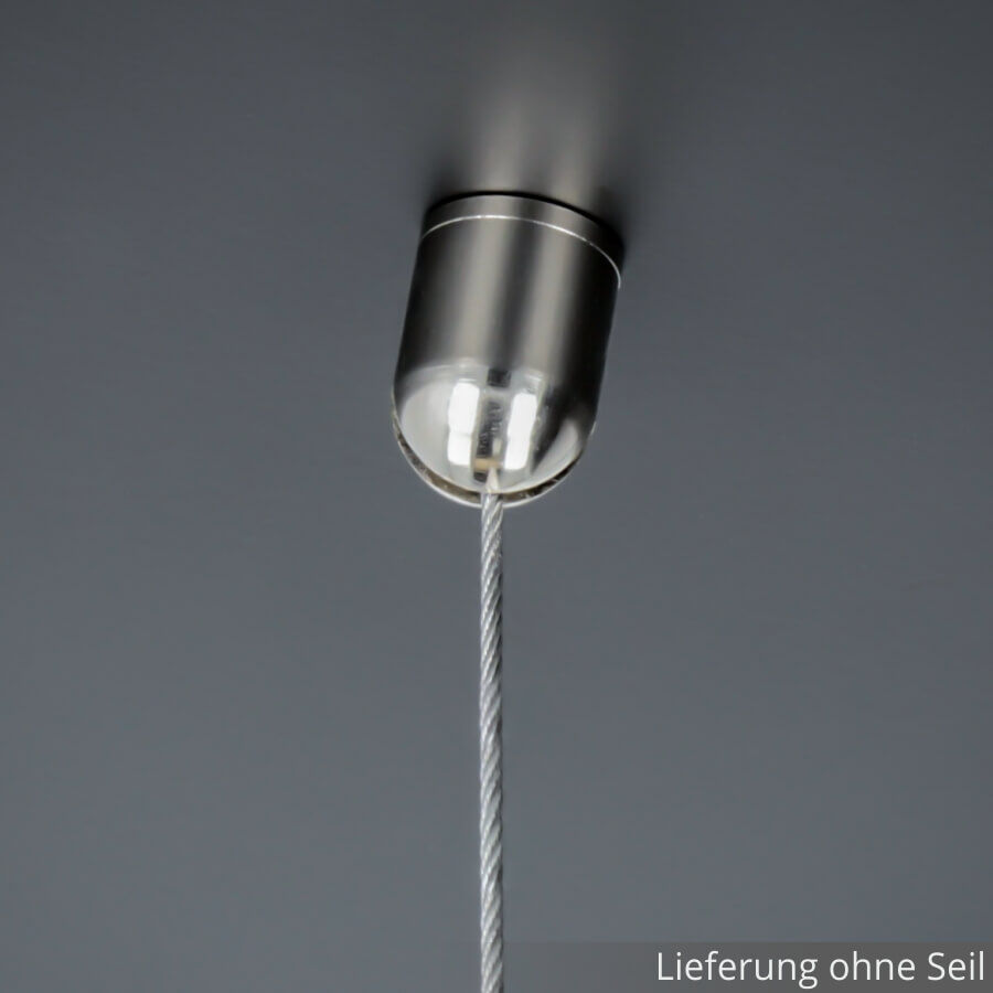 Seilbefestigung Dachschräge für Kugelseil an dunkler Decke