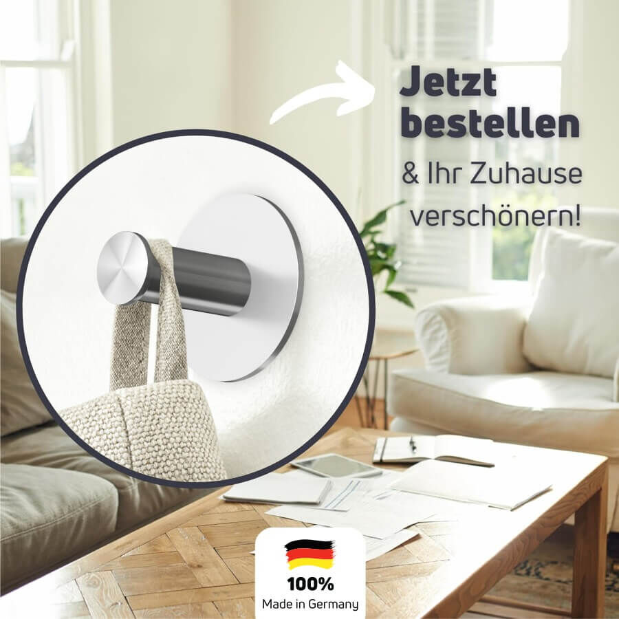 Kleiderhaken Handtuchhalter Edelstahl selbstklebend Bestellaufforderung