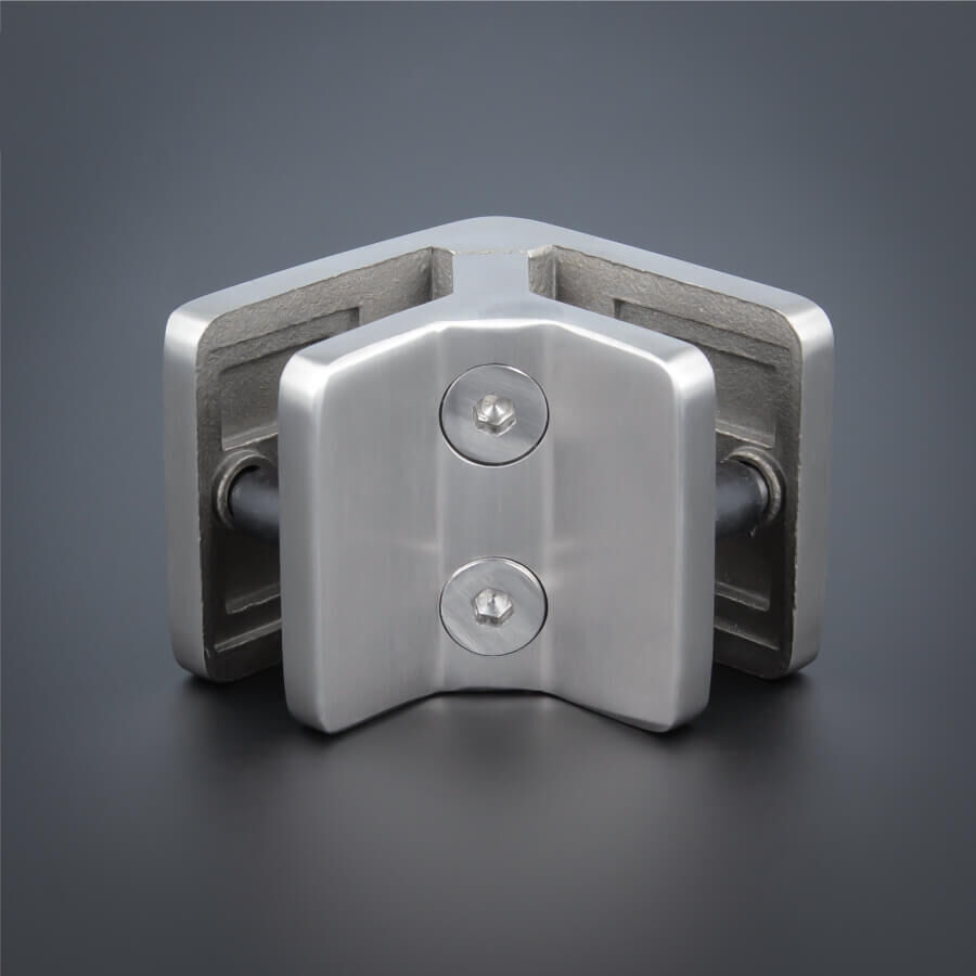 Eckhalter Eckverbinder v4a 90grad stehend auf dunklem Untergrund