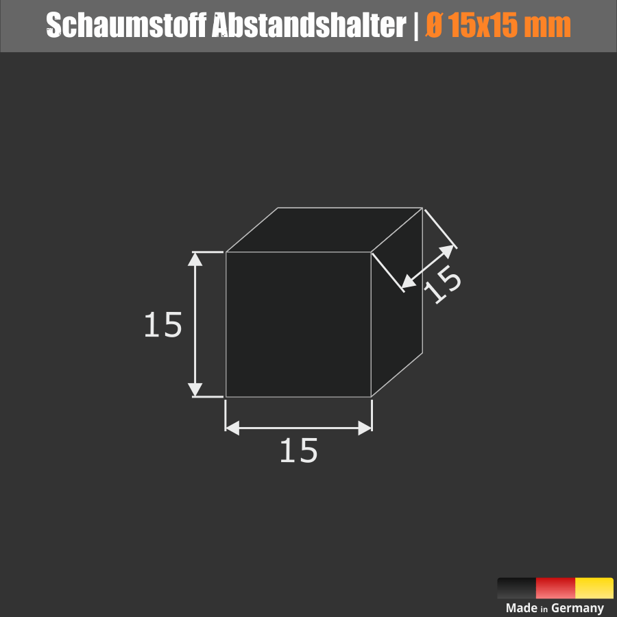 Schaumstoff-Puffer beidseitig selbstklebend Skizze mit Abmessungen