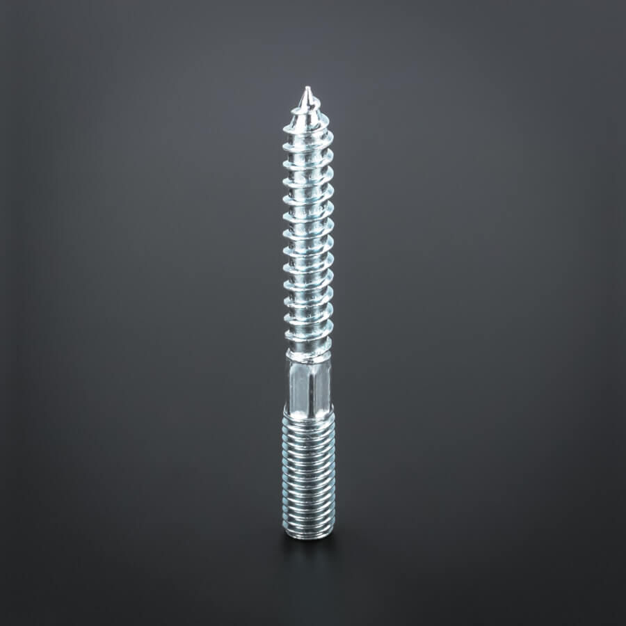 Stockschraube verzinkt mit Schlüsselfläche M10 x 80 mm | Torx 25 stehend auf dunklem Untergrund