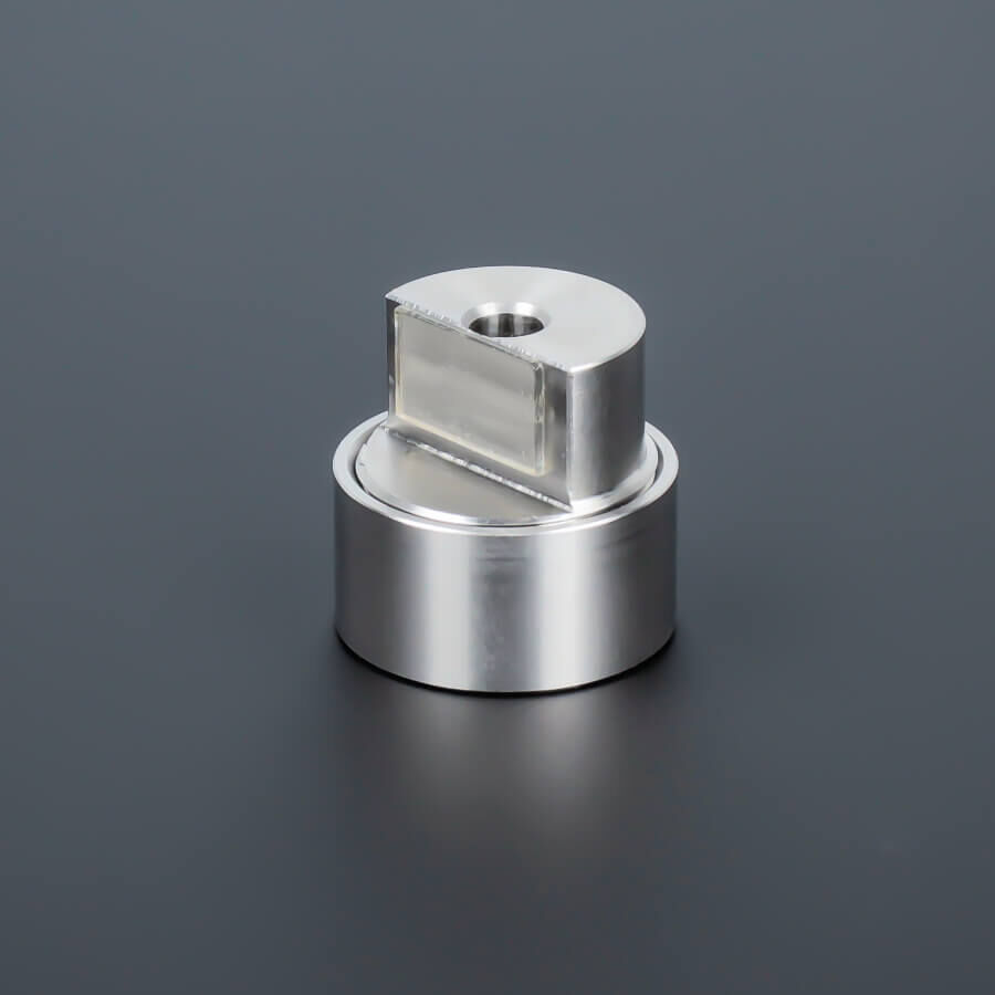 Spiegelhalter Klemmhalter Edelstahl Ø25mm kompletter Artikel auf dunklem Untergrund