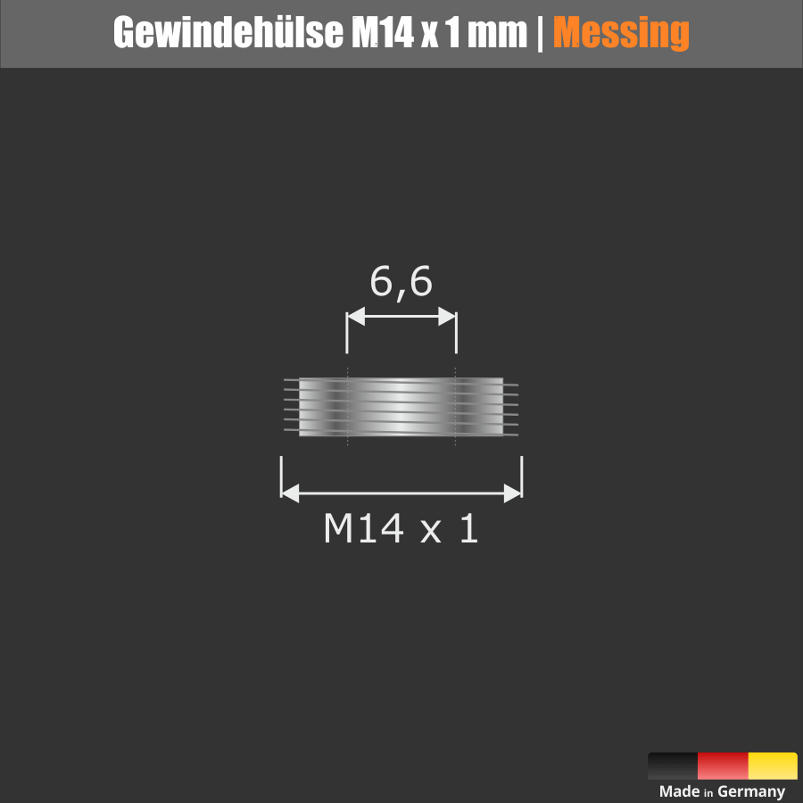 Schildbefestigung Edelstahl V2A Ø 18x5mm Maße Gewindehülse Messing auf schwarzem Untergrund