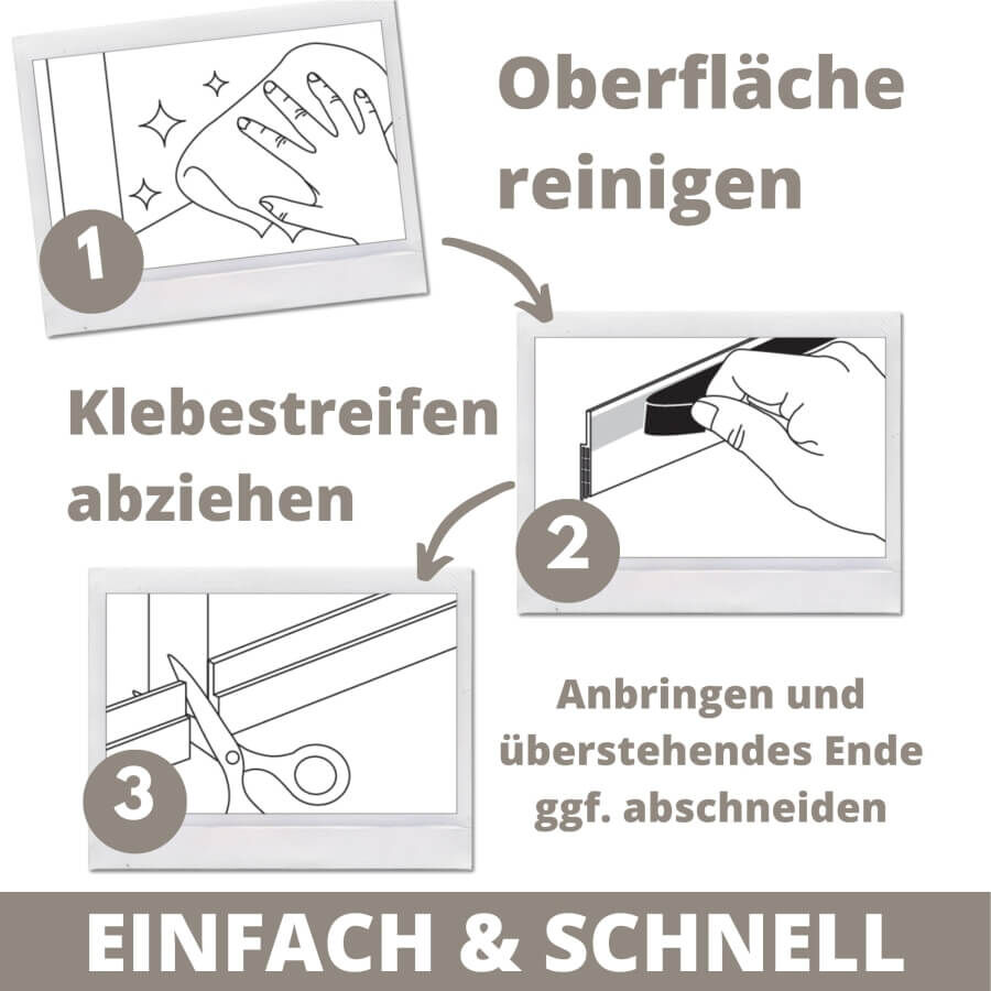 Türdichtung unten Zugluftstopper Anleitung zur Montage